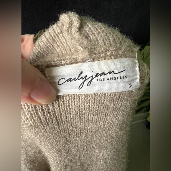 CJLA Womens Cream Sweater Coat Hooded Duster Jacket Small - Picture 8 of 8